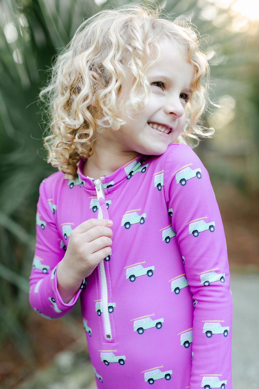 Girl's One-Piece Surf Suit Beach Cruiser | Praline