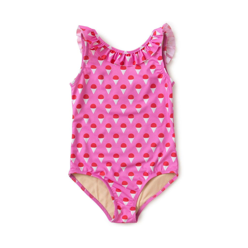 Girl's Ruffled One-Piece Pink Sno-Cones